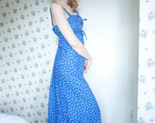 1960's maxi cotton floral summer dress