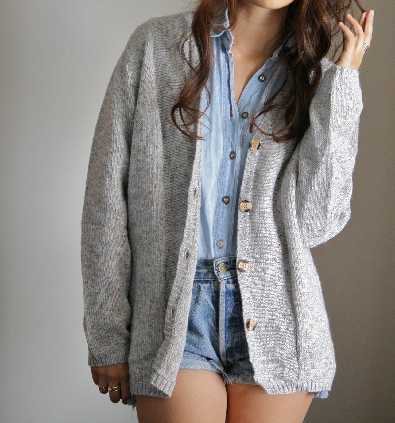 Gray Boyfriend Cardigan