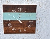 Reclaimed Rustic Pallet Wood Wall Clock with Stain. Customizable Gift.  Housewarming.  Wedding.