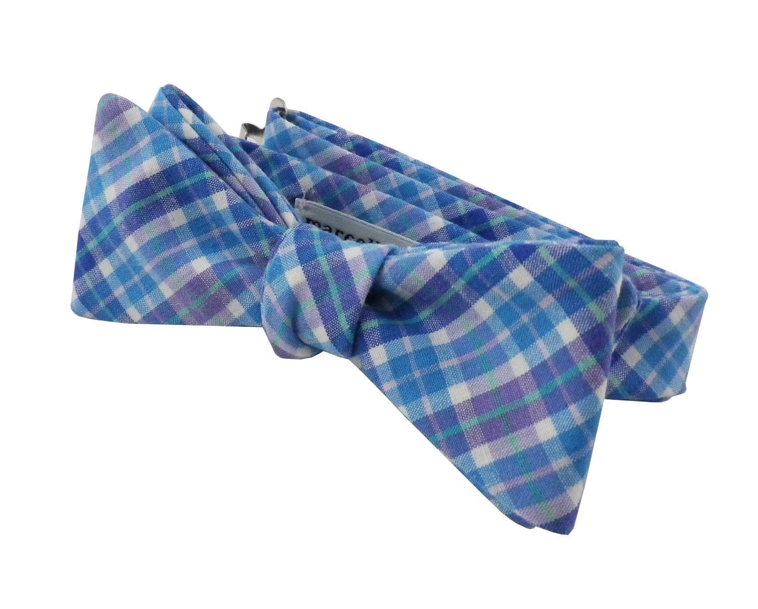 Bow Tie - Blue and Mauve Plaid Bow Tie