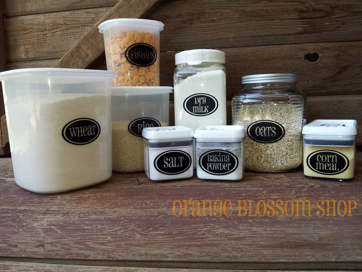 Vinyl Lettering-Set of 12 Kitchen Labels-Customize