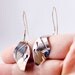 Hand Forged Sterling Silver Graphic Curve Leaf Earrings