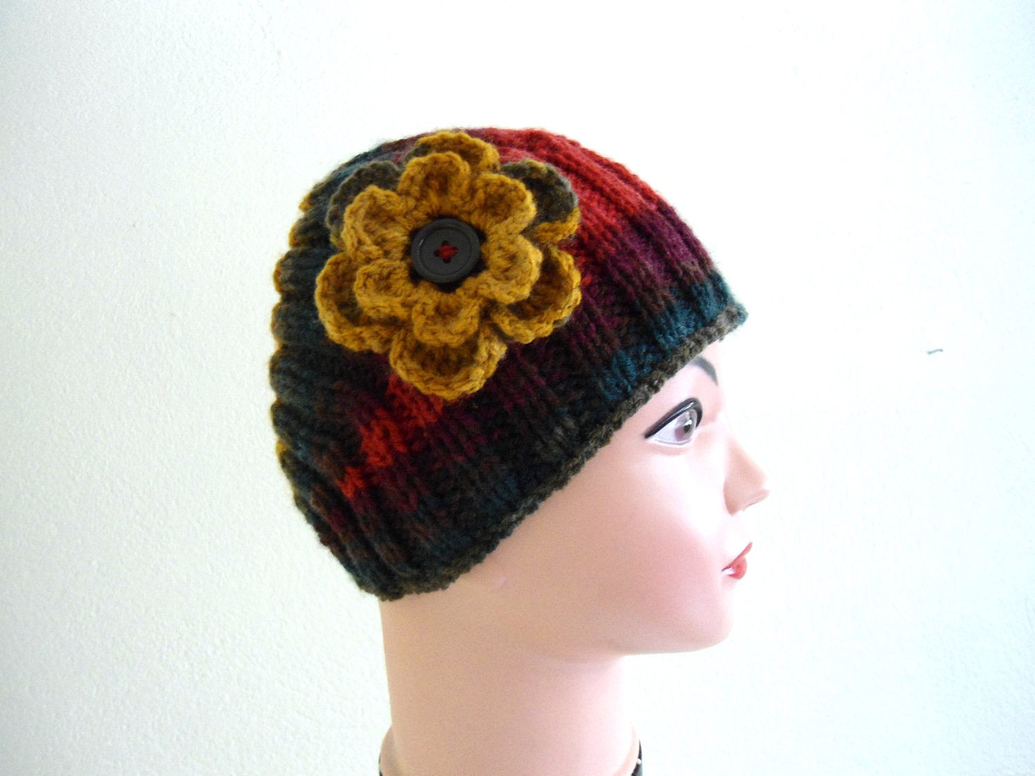 Flower Headband, warm knit headband, knitting, gift, mothers day,  winter trend ,fashion