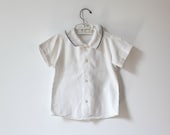 Vintage White and Blue Collared Shirt (child size 5-6) - littlereadervintage