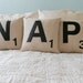 Set of Three SCRABBLE LETTER decorative pillow cushion covers -- NAP Ready to ship