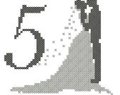 Cross Stitch Pattern Wedding Table Numbers 5-8 Alternating Cross Stitch Couple Patterns - 5 x 7 frame size