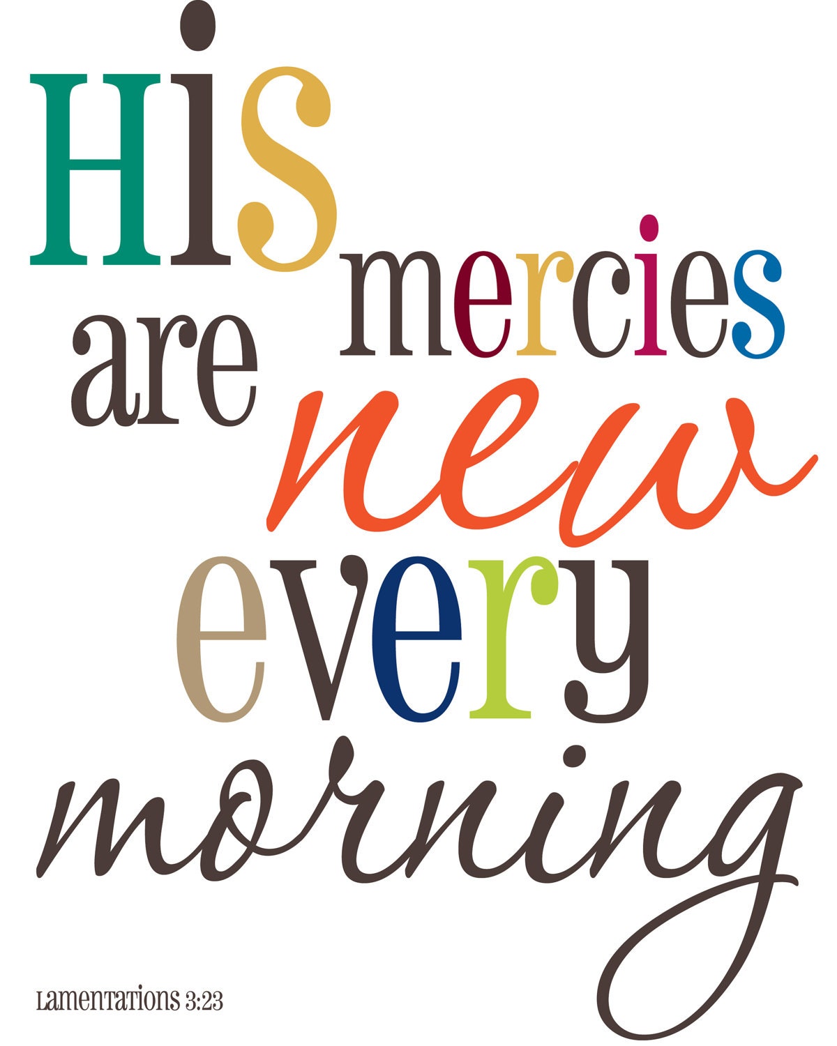 His Mercies are New, Scripture Art, Biblical Wall Decor, Housewarming gift, scripture decor, christian art