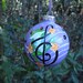Hand Painted Glass Ornament -Music lover-tree frog