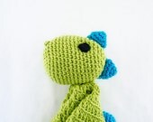 Instant Download - New PDF Crochet Pattern - Dino Security Blanket - Text instructions and SYMBOL CHART instructions