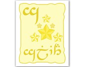 G is for Giliath - Elvish for Stars - Nursery Art Print 8x10 - Custom Colors Available
