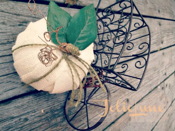 Rustic Burlap Wrapped Pumpkins