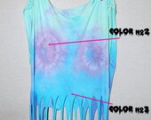 CUSTOM Bullseye Tie Dye Fringe Tank