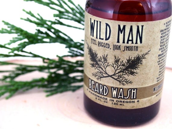 Beard Wash Natural Mens Beard Soap Wild Man 4oz