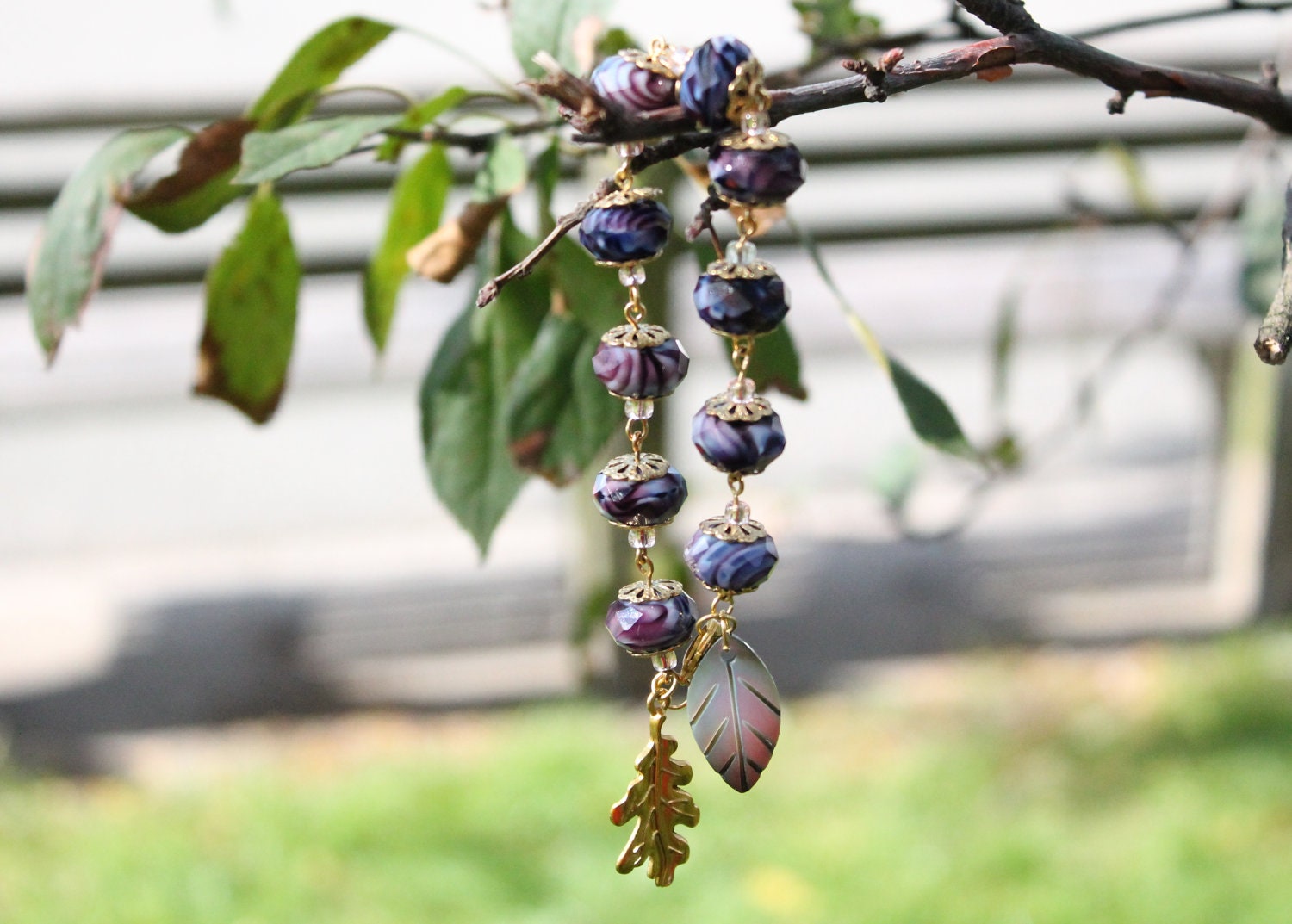 Charm Leaf & Beaded Bracelet