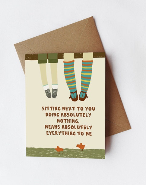 4,25x5,5 inch.Greeting card. Sitting next to you...