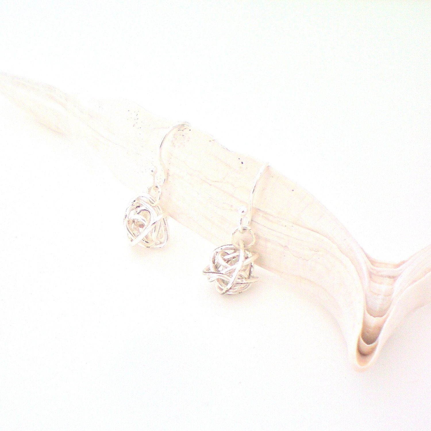 small wire ball drop earrings