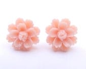 Cyber Monday, Cyber Monday Sale, Christmas gift Delicate studs pale nude peach dusty pink  posts shabby chic affordable