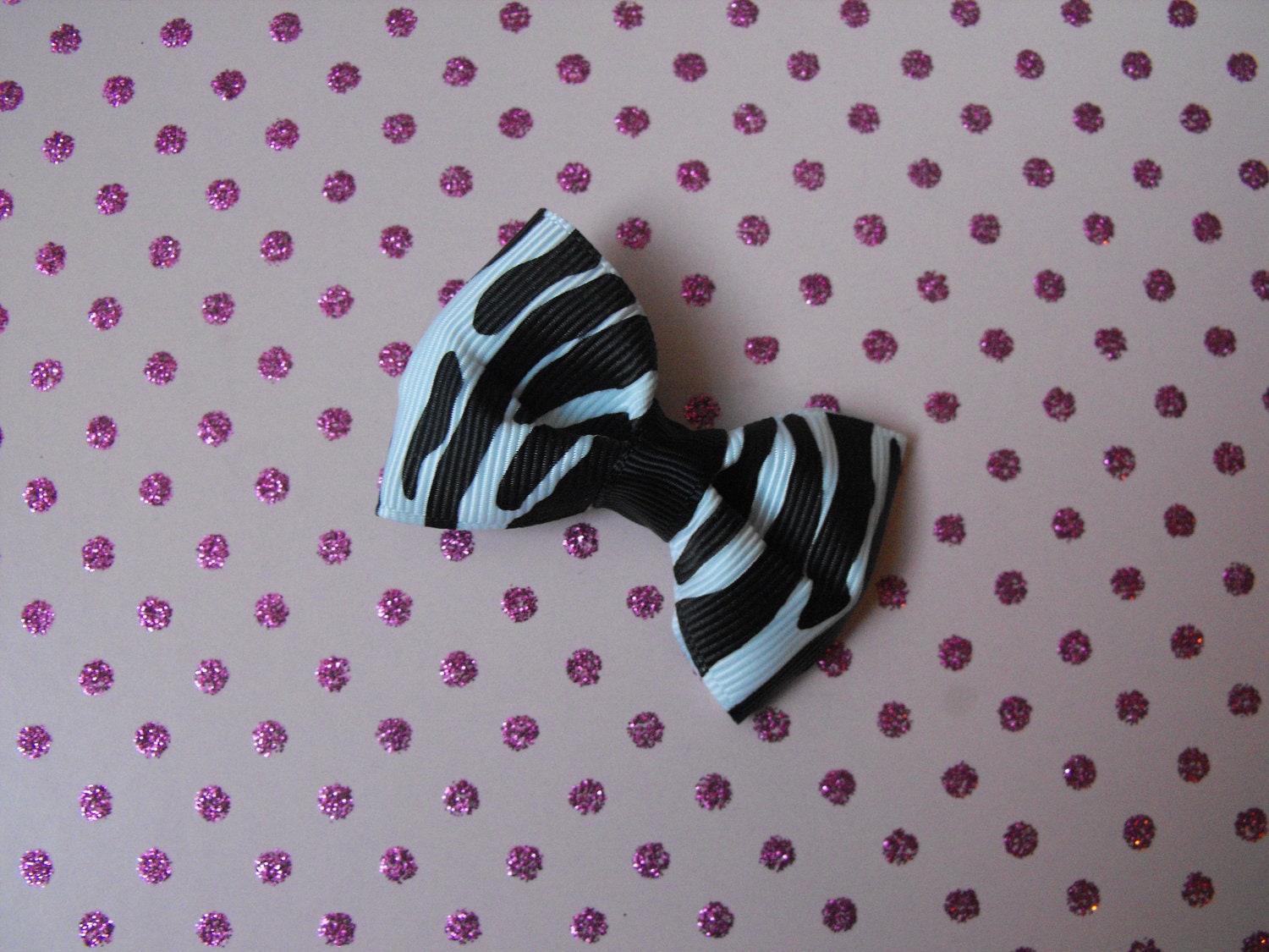 Zebra Tuxedo Hair Bow