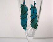 Wire Wrapped Earrings with Stained Glass