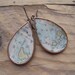 Vintage Nautical Chart Copper Map Earrings of North Carolina - short drop hook earrings