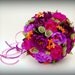 Wedding Bridal Paper Flower Bouquet - Hot Pink and Purple Peony