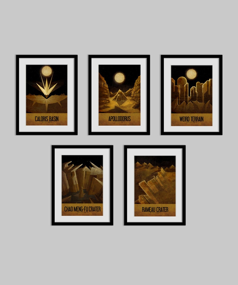 Mercury Travel Poster Collection - All 5 Posters