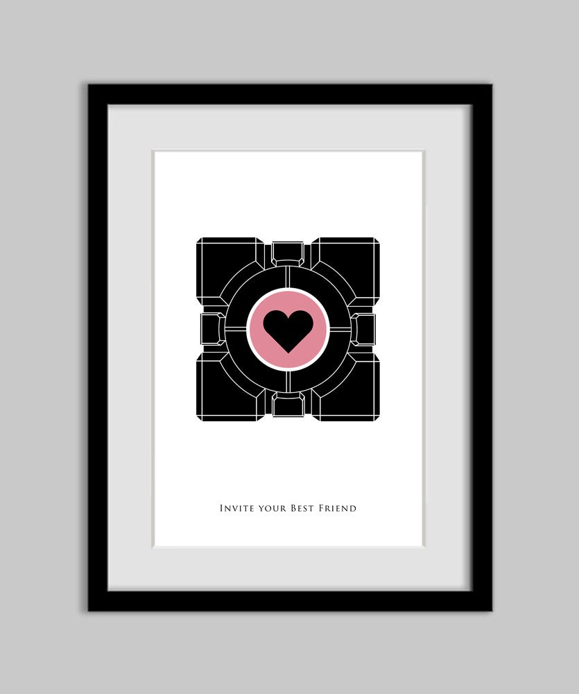 Companion Cube - Portal - Poster - 13X19