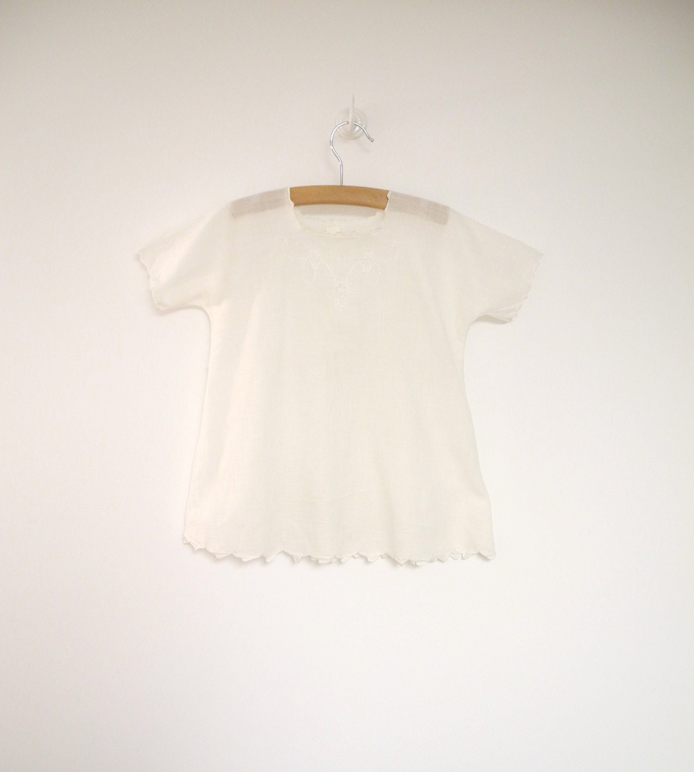 1920's Handmade Embroidered Ivory Christening Gown