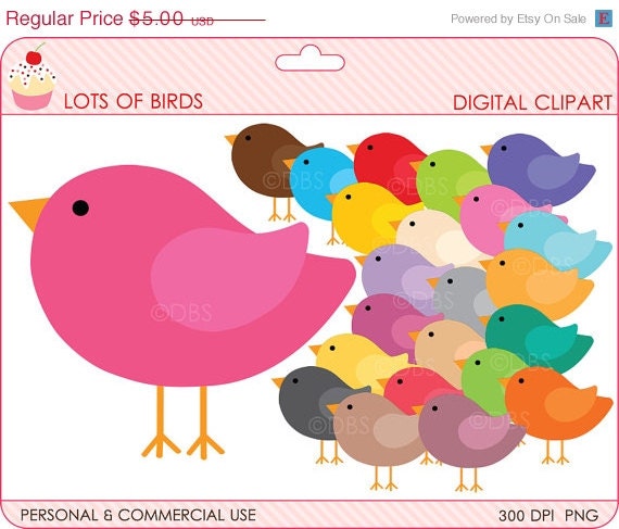 30% OFF birds clipart digital clip art woodland animals - Lots Of Birds Digital Clipart