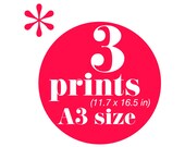 SALE Set of 3 screen prints A3 size you choose