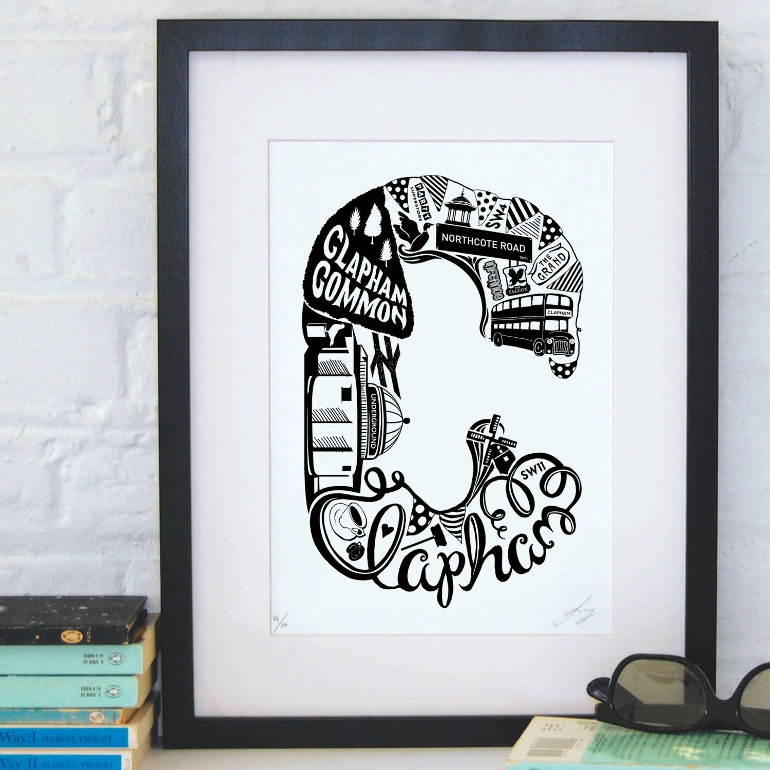 Best of Clapham limited edition screenprint // London Letters series