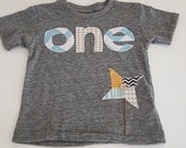 Boys Birthday Tee Vintage chevron houndstooth and detailed pinwheel design Organic Shirt Blend first birthday second etc