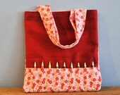 Personalized Crayon Bag, SALE, Pink and red floral, Eco- Friendly