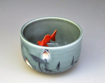 Koi Tea Bowl "Lotus Night"