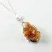 Citrine necklace: druzy jewelry, sterling silver druse drusy necklace natural stone yellow fall fashion