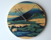 Objectify "Cranes Nearby Mount Fuji" Wall Clock