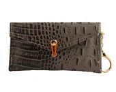d.nvlp phone case & key chain (taupe croc with orange detail)