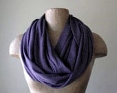 Heather Purple Infinity Scarf - Super Soft Circle Scarf - Eggplant Loop Scarf - Jersey Blend Eternity Scarf