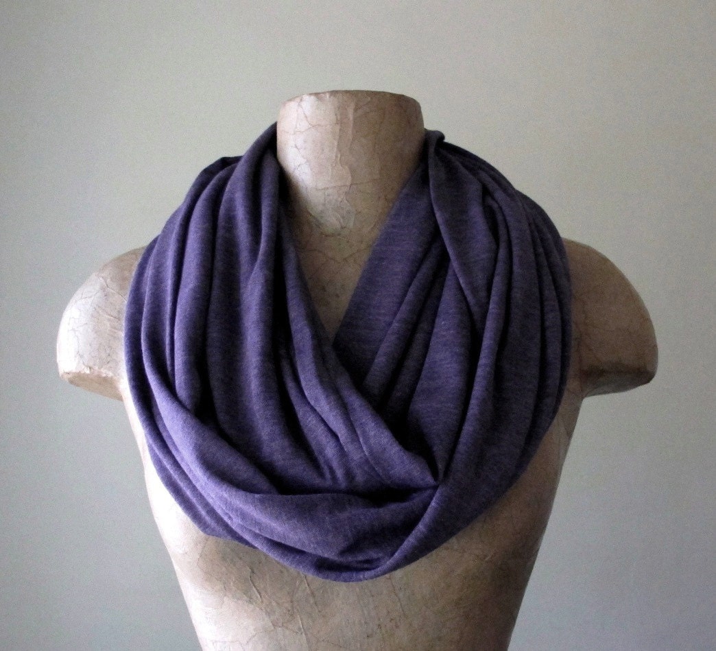 Heather Purple Infinity Scarf - Super Soft Circle Scarf - Eggplant Loop Scarf - Jersey Blend Eternity Scarf