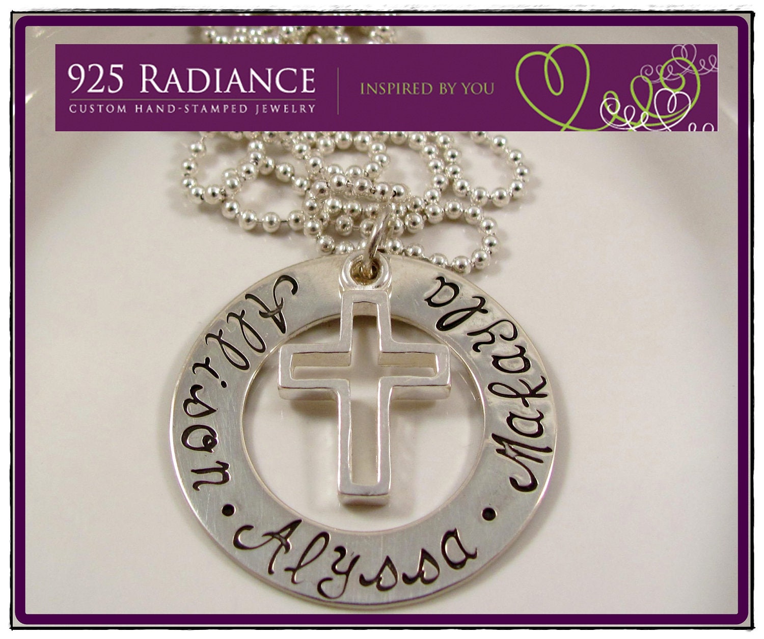 Personalized Jewelry - Hand Stamped Necklace - Eternity Cross