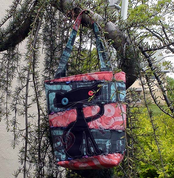 Artsy Kitty Cat Tote Weekend Bag
