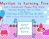 Peppa Pig Birthday Invitation - Digital File - You Print - Customized Il_170x135