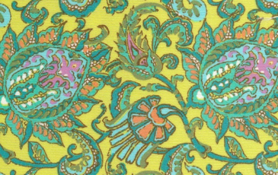 Corduroy Amy Butler Soul Blossom paisley lemon (Not laminated) yard yardage