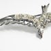 Vintage Clear Rhinestone Bird in Flight Brooch, 40s