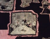 ghastlie halloween lap quilt, Alexander Henry rag quilt, throw, quilt blanket, designer quilt