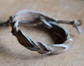 Leather Paniolo Cuff Bracelet - Tan & Dust with Brass - 6-7"