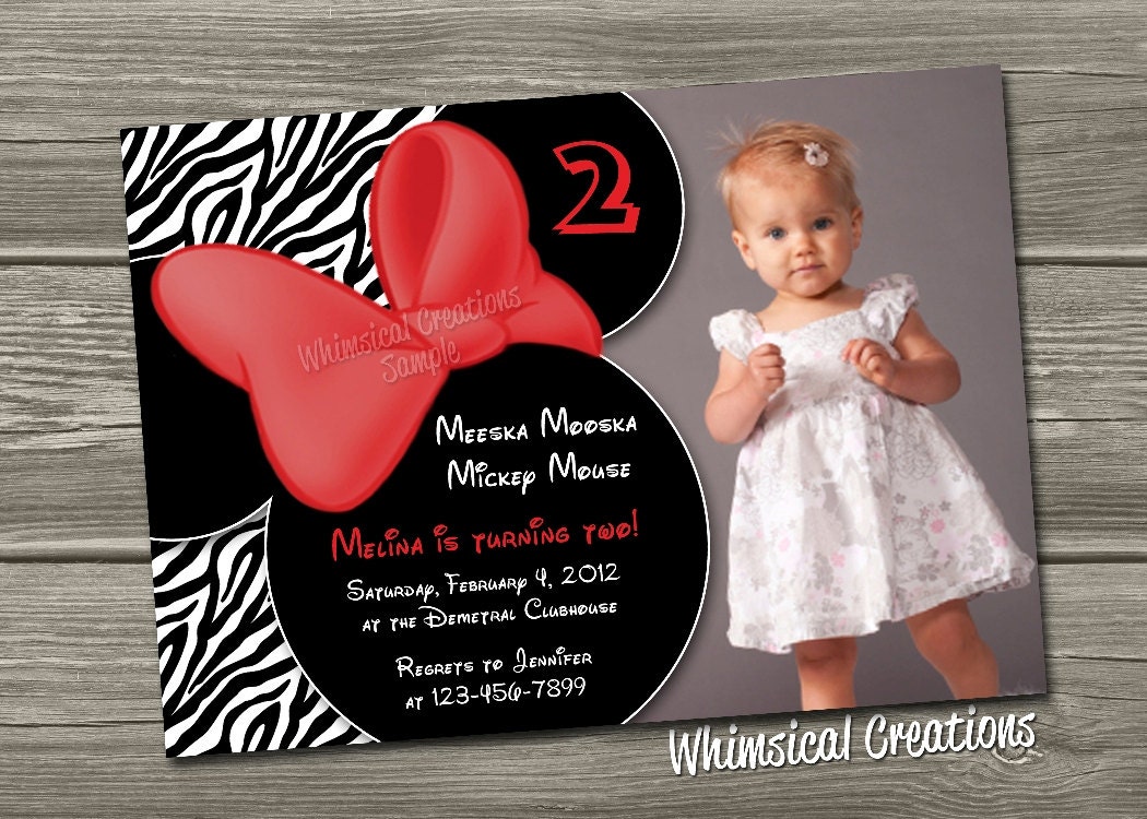 Minnie Mouse Birthday Invitation (Digital File) I Design, You Print - Includes 50% OFF coupon for Thank You card