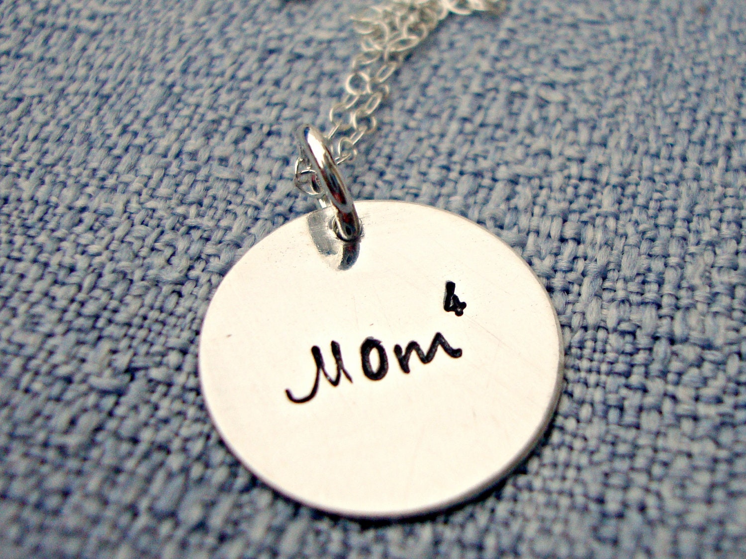 Personalized Necklace - Mom Squared - Custom Mother Jewelry - Hand Stamped Necklace - Mothers Day Gift