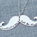 Personalized Jewelry - Hand Stamped Jewelry - Mustache Necklace - Hand Stamped Silver Necklace