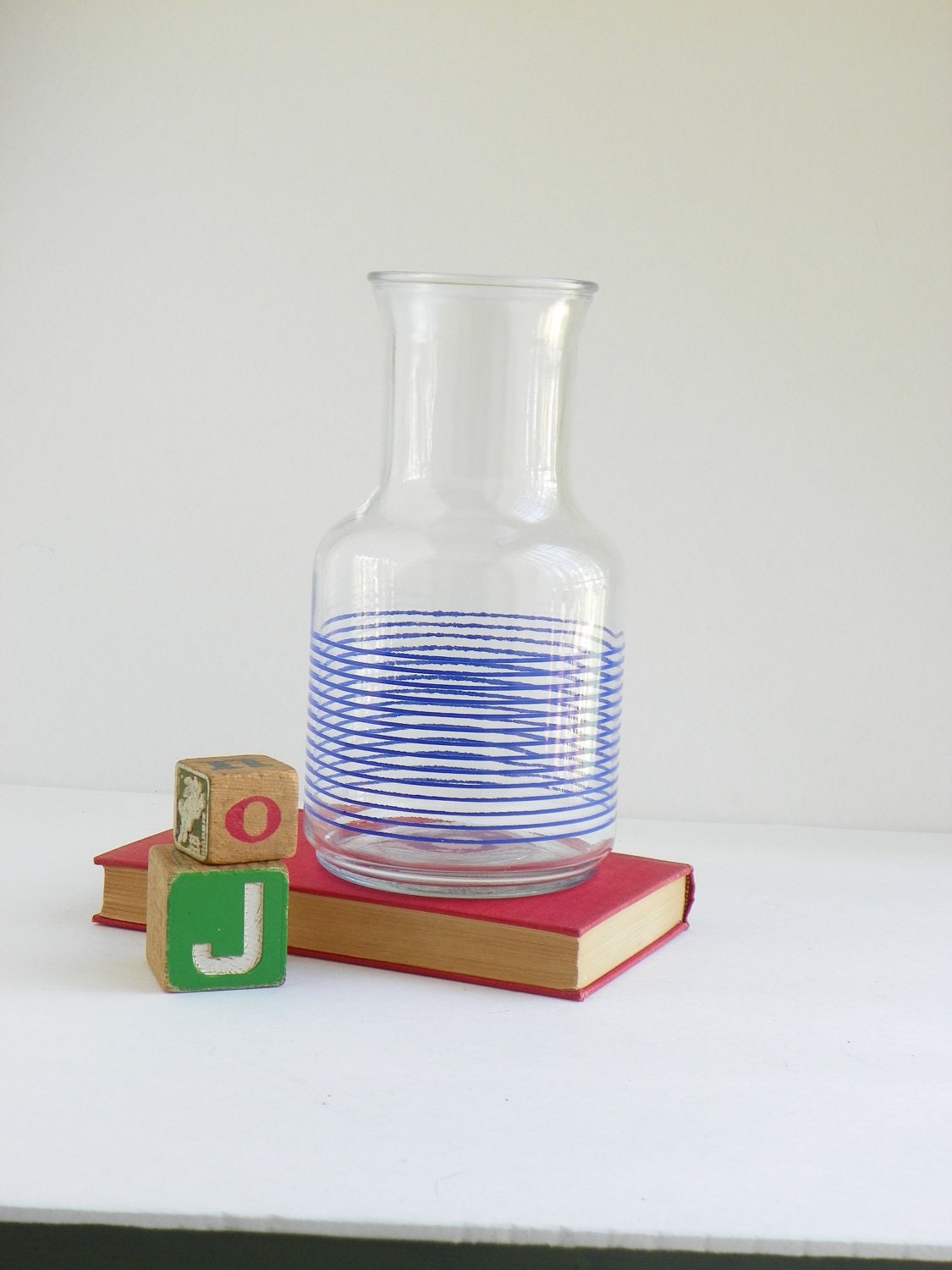 Retro Libbey Striped Pitcher